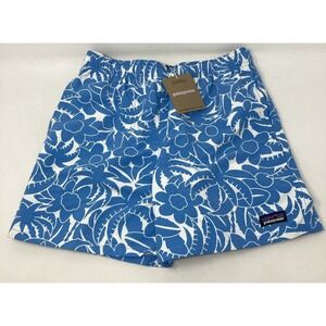 Patagonia Kids Baggies Shorts 5" Lined- Birch White Floral Size 10 Medium NWT